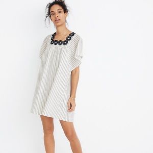 Madewell Embroidered Butterfly Dress in Stripe